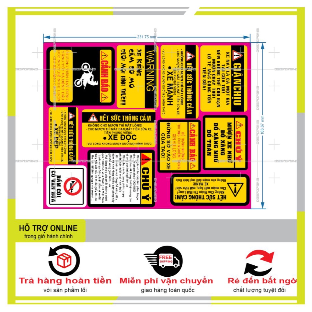 LOGO STICKER CẢNH BÁO GIẬN CHỊU MẪU 1 - DUNG DECAL