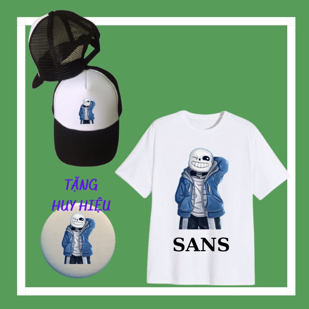 Áo Sans, Mũ Sans, Nón Sans, huy hiệu Sans cho trẻ em, đủ size áo từ 10kg đến 90kg