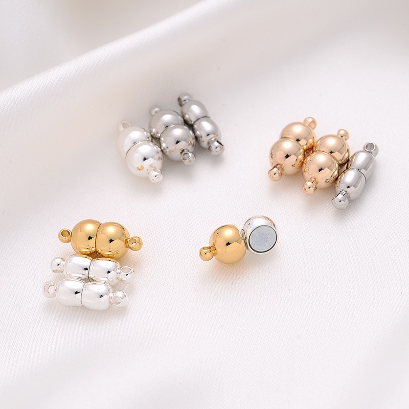 Khóa Cài Nam Châm Bằng Đồng 14K Màu Vàng / Bạc / Trắng Chuyên Dụng Làm Vòng Tay / Dây Chuyền diy