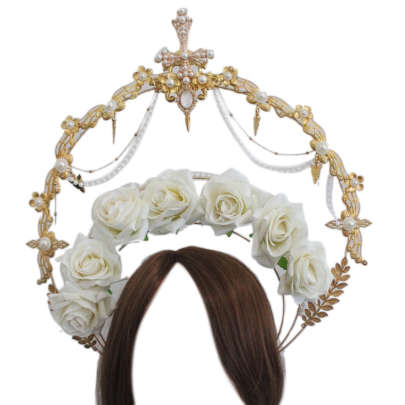 Vương Miện Đội Đầu Đính Hạt Ngọc Trai Phong Cách Lolita Sang Trọng