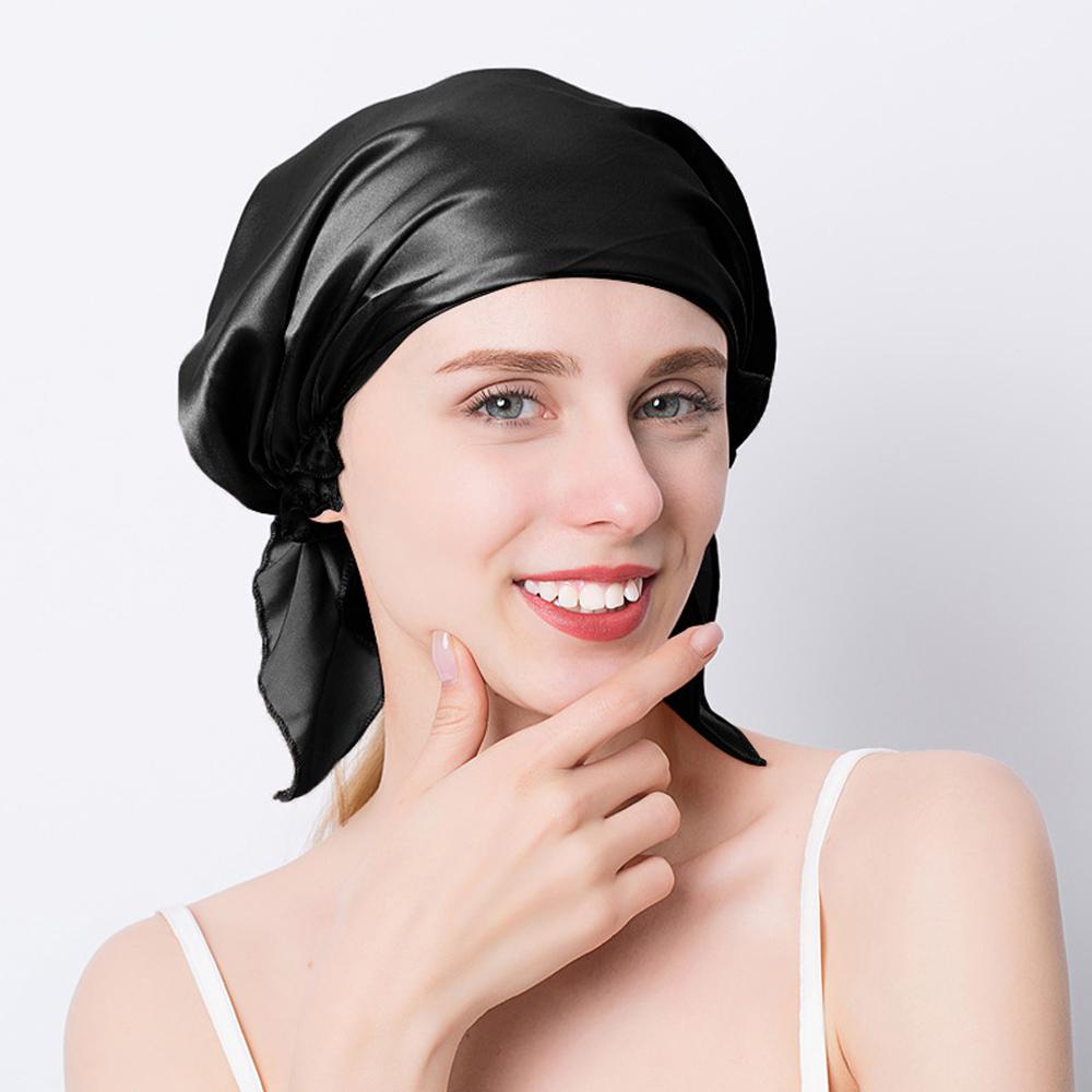 Mũ Trùm Đầu Kiêm Khăn Turban Mềm Mượt Chăm Sóc Tóc Khi Ngủ