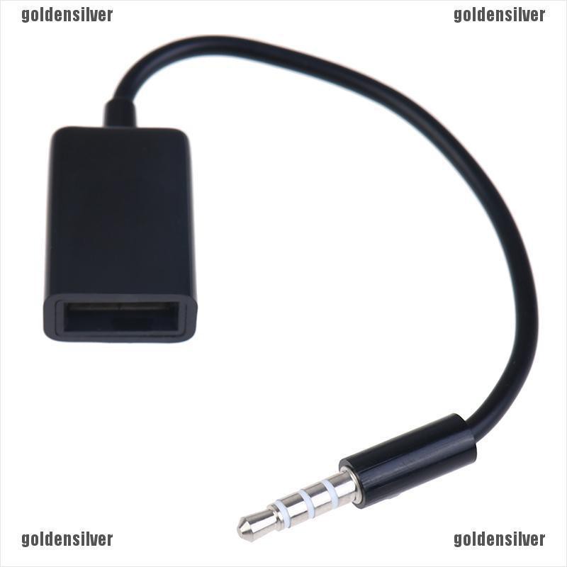 Cáp Chuyển Đổi Âm Thanh AUX Giắc Cắm 3.5mm Sang Cổng USB 2.0 Chuyên Dụng Cho Xe Hơi