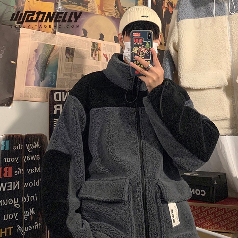 Áo khoác đệm lông cừu giữ ấm phong cách Hàn Quốc tùy chọn màu sắc