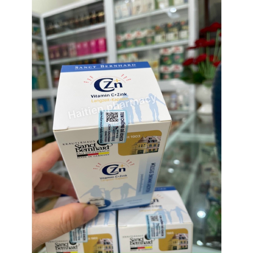Viên uống bổ sung VITAMIN C + ZINK giúp tăng cường đề kháng, sáng da nhập khẩu Đức hộp 60 viên