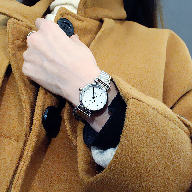 Đồng hồ đeo tay mặt tròn phong cách cổ điển dành cho phái nữ