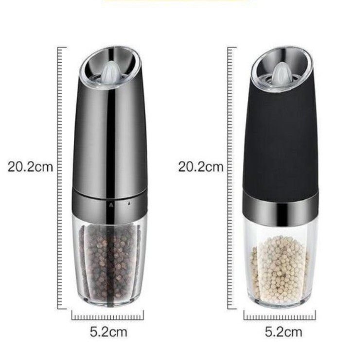 Máy Xay Tiêu Cầm Tay Tự Động Chạy Pin - Cối Xay Tiêu, Hạt Gia Vị Có Đèn Led, Lõi Mài Gốm Ceramic Cao Cấp, Tiện Dụng