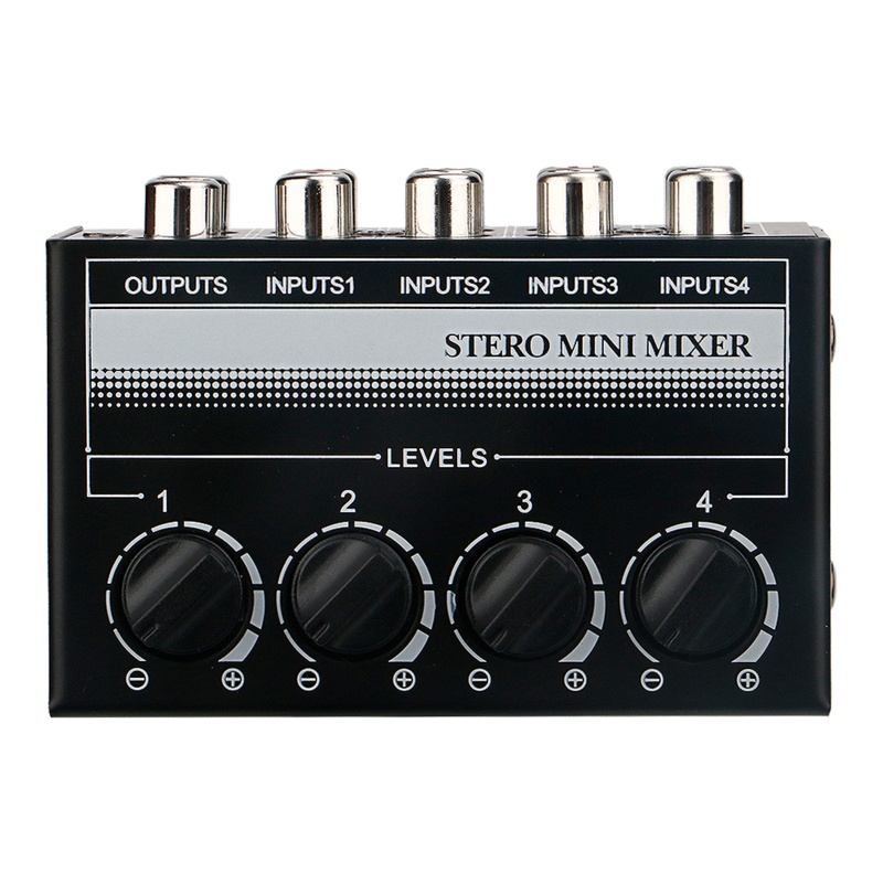 Inter-12db max mini thụ động stereo mixer với 2 nhóm stereo rca đầu vào