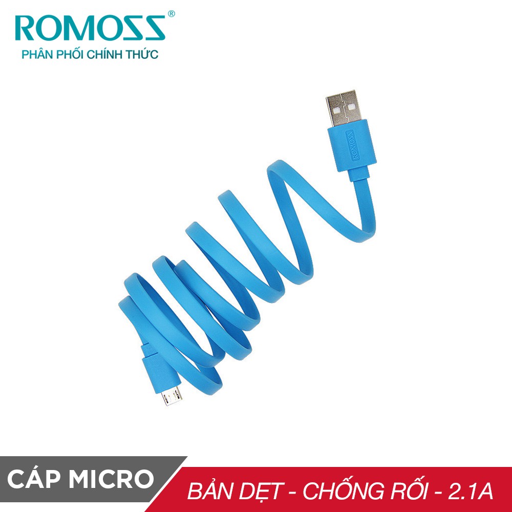 Cáp sạc nhanh micro USB Romoss CB05f chống rối dài 1m / Sạc nhanh 2A cho Android