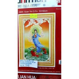 Tranh thêu PHẬT QUAN THẾ ÂM BỒ TÁT-A805 (53x82cm)