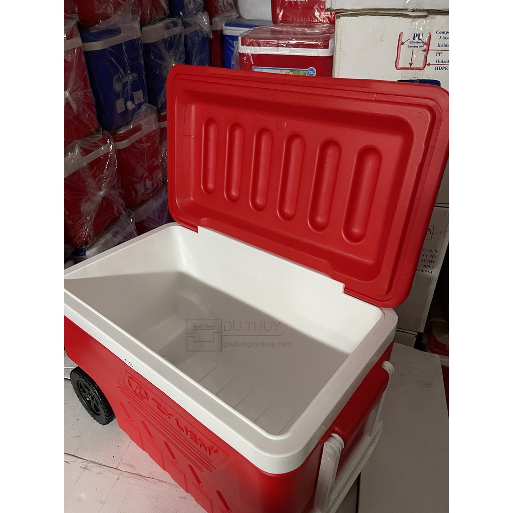 Thùng Đá Vuông Có Bánh Xe Happy Cooler,Dung Tích 58L,Giữ Lạnh 3 Ngày, Nhựa Chính Phẩm Cứng Cáp Của Gia Dụng Du Thủy