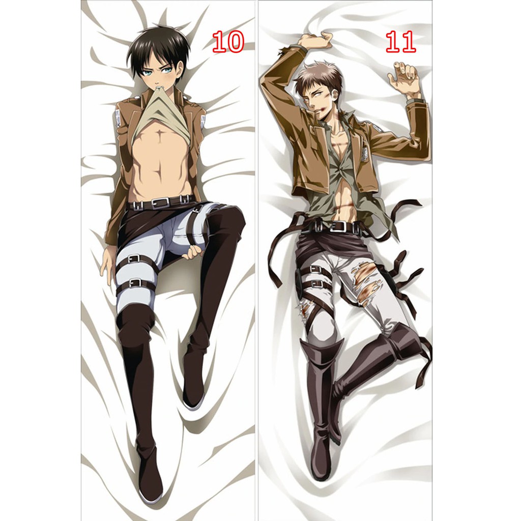 Gối ôm dài anime Attack on titan 1mx40cm có bông (Tặng 1 poster hoặc 1 huy hiệu)