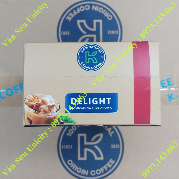 Thùng cà phê sữa K Coffee Delight Phúc Sinh 24 hộp 255g (15 gói dài * 17g)