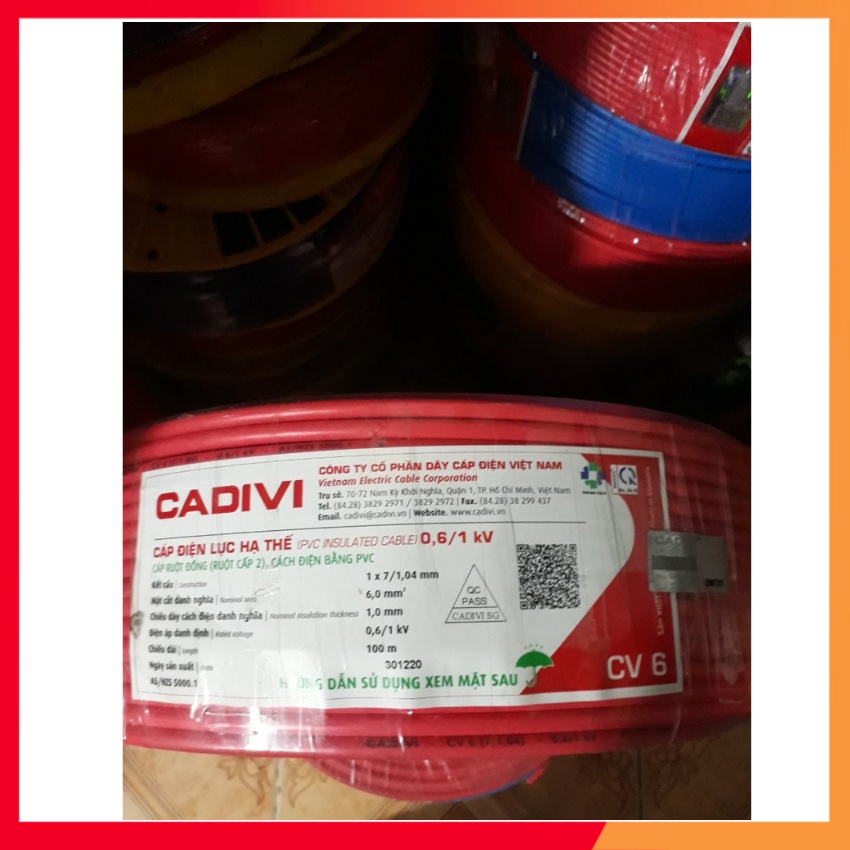 Dây điện đơn CADIVI 1.5/2.0/2.5/3.5/40/6.0.8.0- DALICO