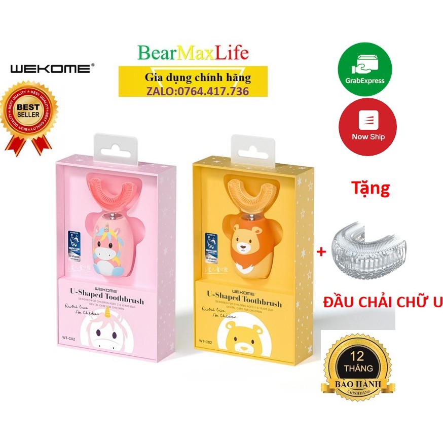 [FreeShip]Bàn Chải Điện Chữ U Cho Bé từ 2-8 tuổi bản tiếng Việt Máy Đánh Răng Tự Động (Bảo hành 6 tháng 1 đổi 1)