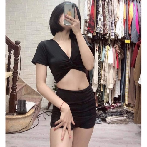 Đồ bơi nữ bikini đi biển 2 mảnh xoắn ngực nhiều màu KONKUN MS12