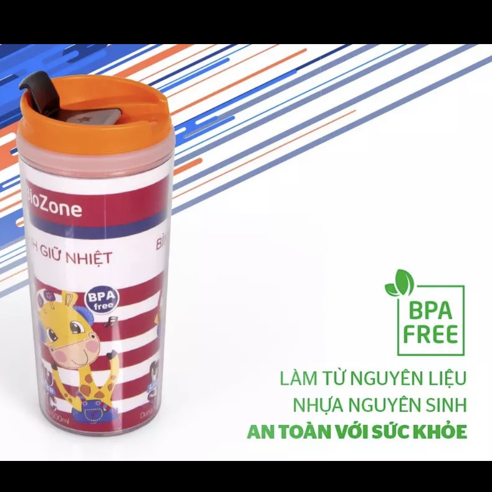 Ly cách nhiệt nhựa 500 ml NẮP ĐỎ/ NẮP CAM Biozone SUNHOUSE