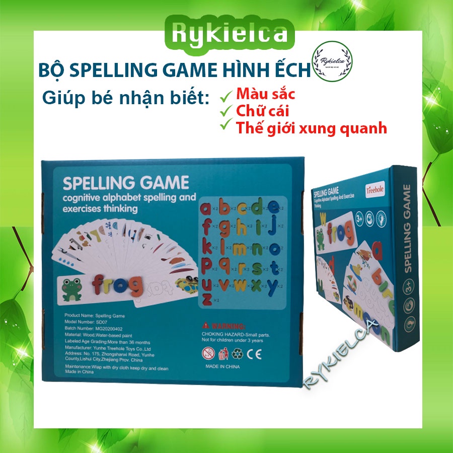 Spelling Game Bộ Ghép 52 Chữ Đánh Vần Từ Vựng Tiếng Anh Bằng Gỗ Giúp Bé Học Tiếng Anh Dễ Dàng (bộ ếch xanh)