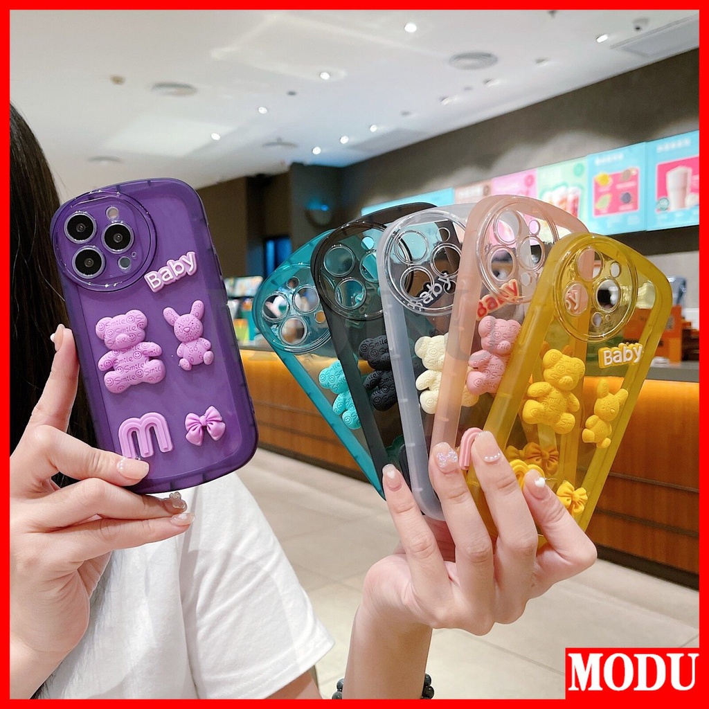 Ốp Điện Thoại Trong Suốt Hình Gấu Bông Cho OPPO A16K A12 A76 A16 A16S A16E A57 A7 A5S A3S A5 A9 A12E A12S 2020