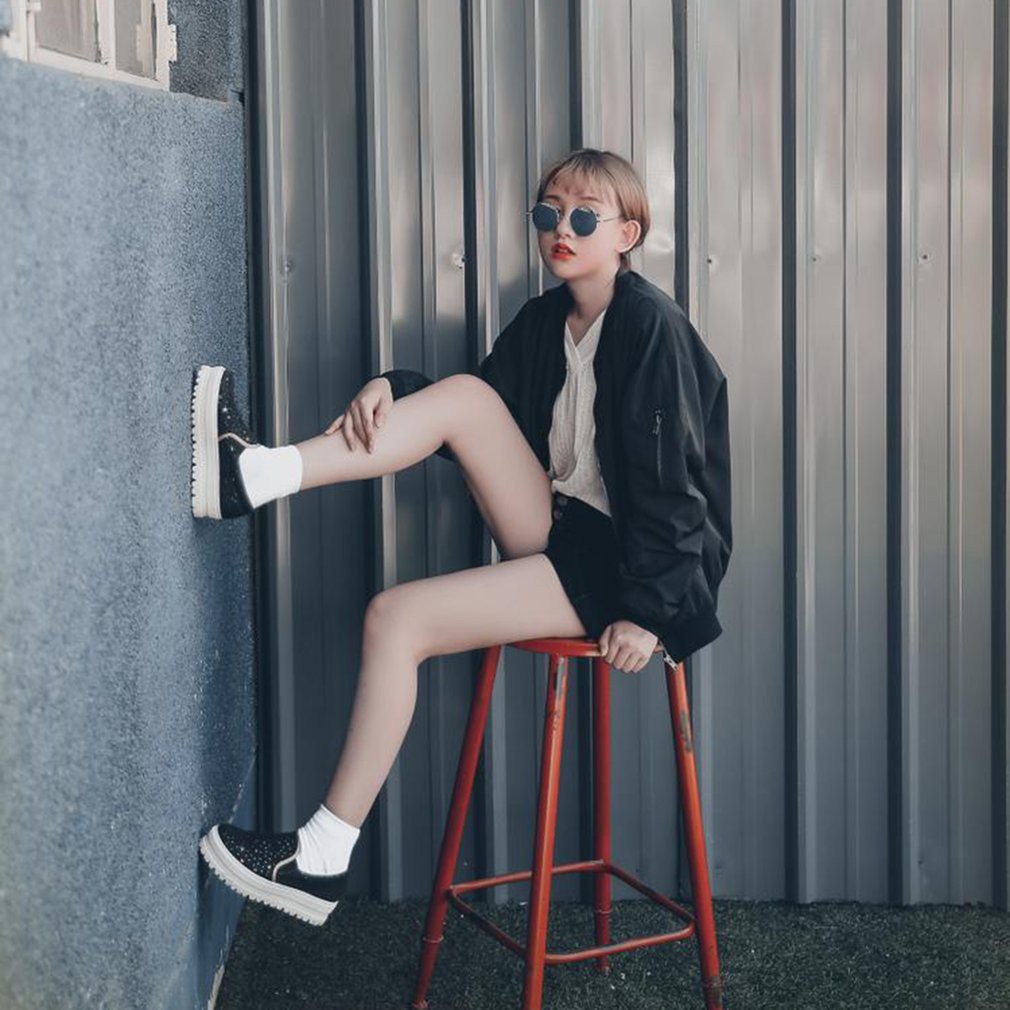 Áo khoác bóng chày nữ kiểu rộng phong cách Harajuku