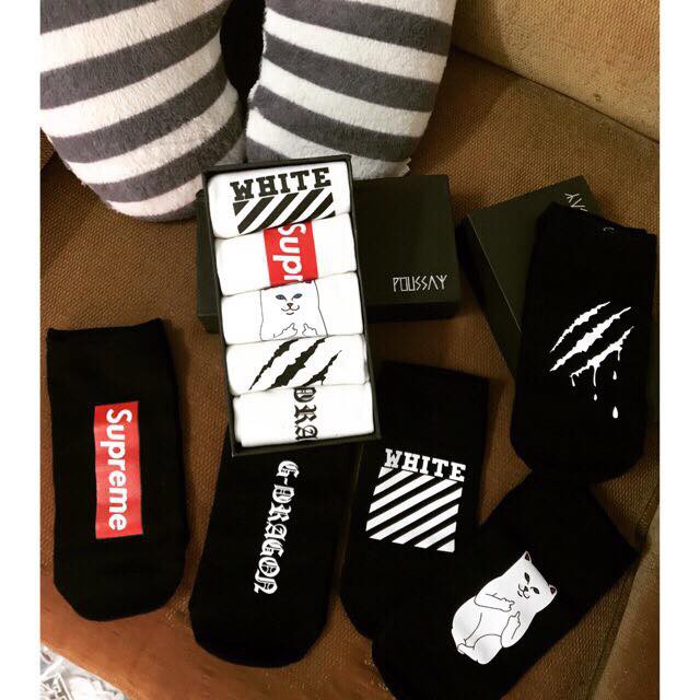 Combo 5 đôi vớ tất ngắn OFF WHITE, SUPREME,...