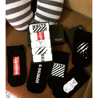 Combo 5 đôi vớ tất ngắn OFF WHITE, SUPREME,...