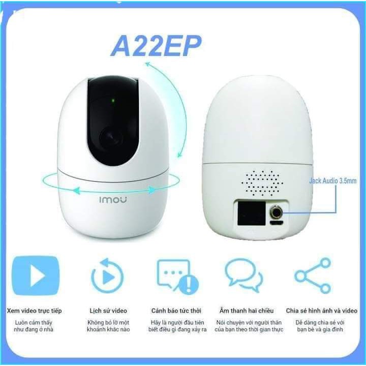 Camera Wifi IMOU A22EP 1080P - Còi Hú Báo Động, đàm thoại 2 chiều, Xoay 360 độ | BigBuy360 - bigbuy360.vn