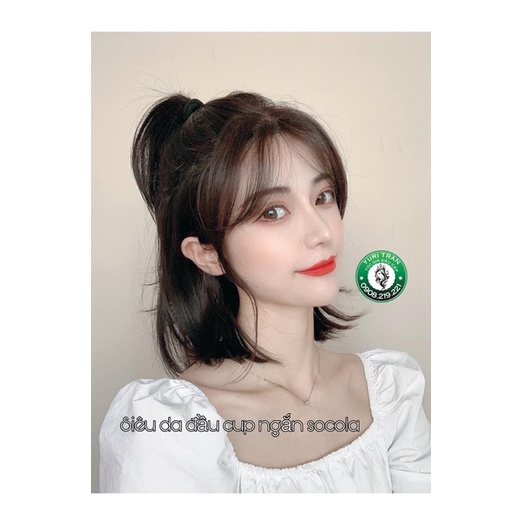 Siêu da đầu Cao Cấp Yuri Tran  màu choco tối mái bay siêu xinh, form chuẩn y hình thật.