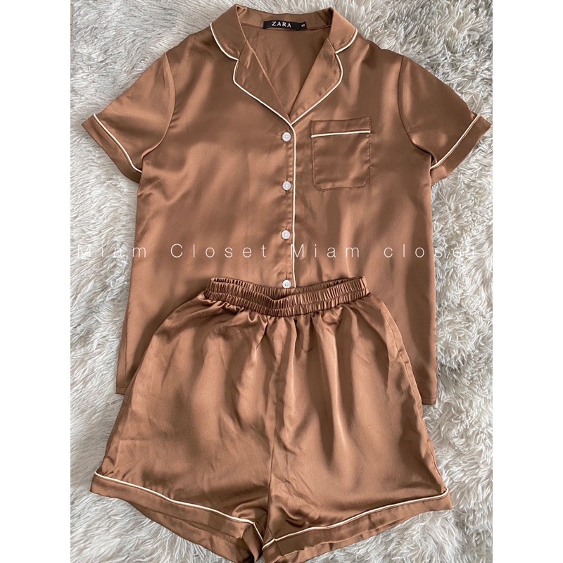 (Video tự quay+Ảnh thật) Bộ ngủ nữ lụa Hàn cao cấp tay cộc quần đùi may viền trắng 7 màu,thời trang mùa hè mát mẻ | BigBuy360 - bigbuy360.vn