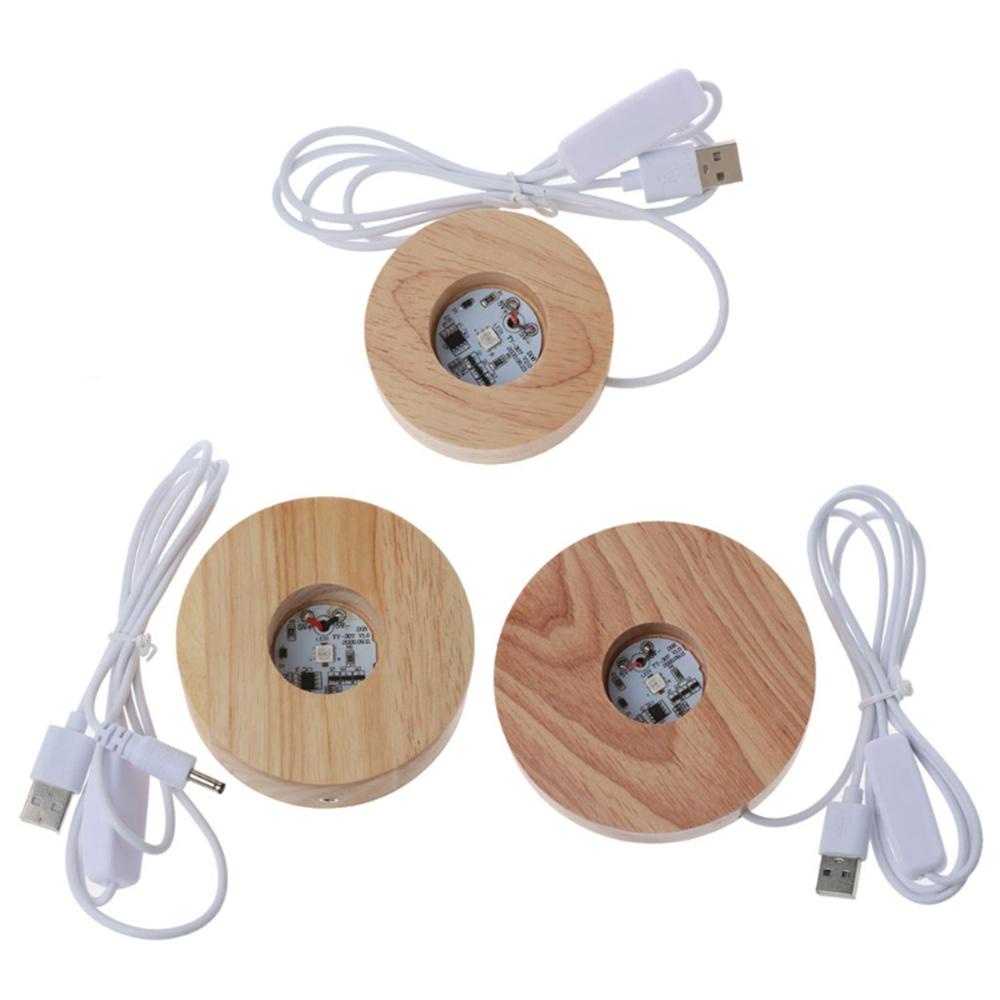 Đế Đèn LED Hình Tròn Bằng Gỗ Thủ Công Độc Đáo
