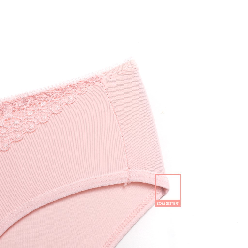 [Mã FAMALLT5 giảm 15% đơn 150k] Quần lót thun lạnh phối ren màu trơn BOM SISTER Q0303 | BigBuy360 - bigbuy360.vn