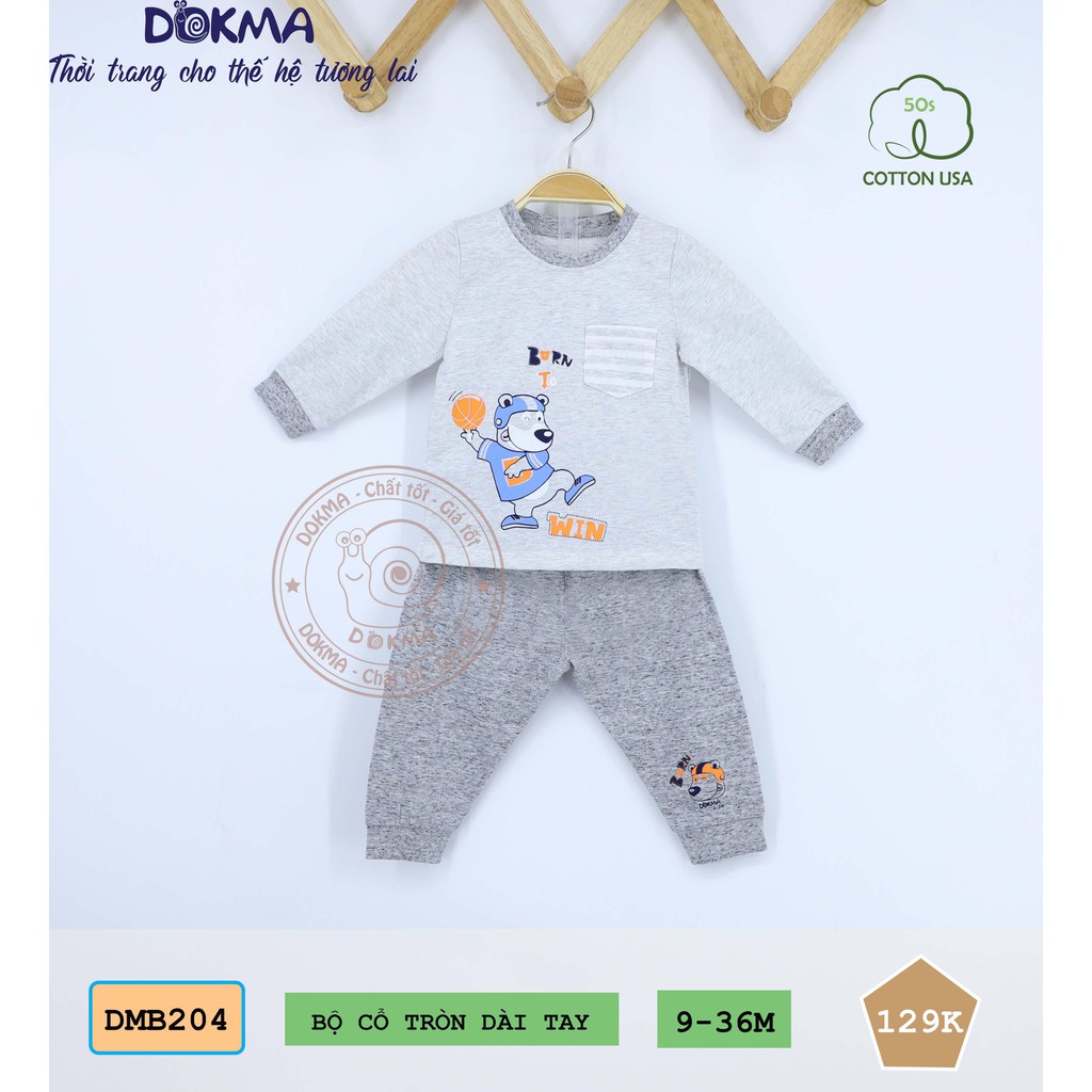 Dokma - Bộ cổ tròn dài tay (9-36m) DMB204