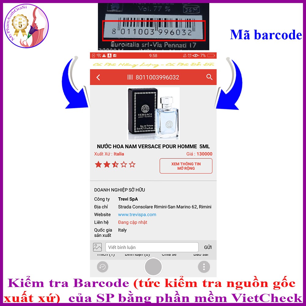 NƯỚC HOA MINI VERCASE POUR HOME 5ML | Thế Giới Skin Care