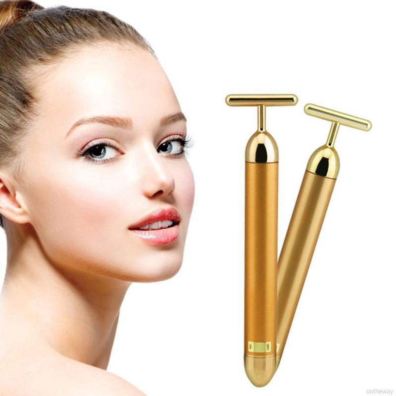 ✨ Bar 24k Golden Pulse Facial Anti Aging Lifting Skin Care Face Massager Beauty