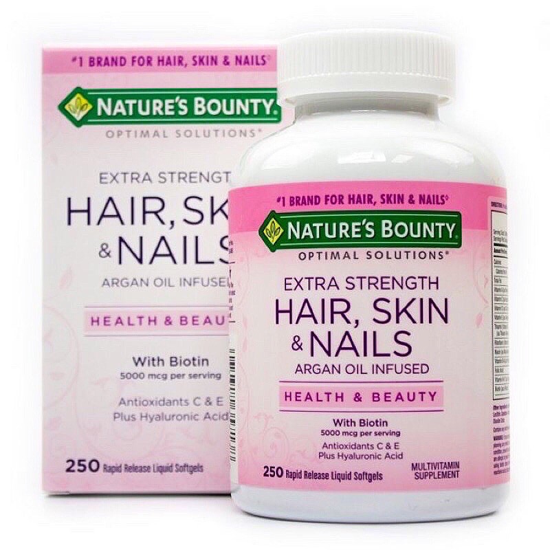 (Air 1/23 bill Mỹ ) Viên uống đẹp da, tóc và móng Nature’s Bounty Hair Skin & Nails 250 viên | BigBuy360 - bigbuy360.vn