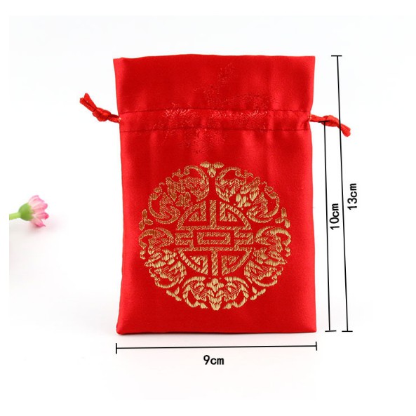 Túi gấm Thượng Hải đựng trang sức màu đỏ