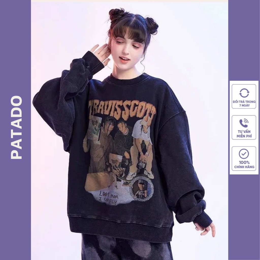 Áo hoodie travisscott form rộng sweater nỉ bông cao cấp dài tay hottrend 2022