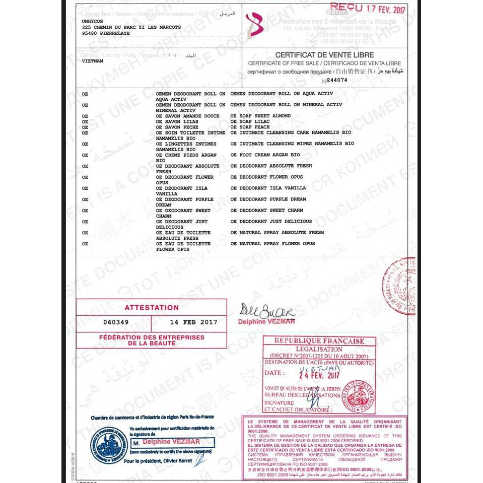 Xịt khử mùi nữ thơm lâu, khô thoáng OE PHÁP, ngăn ngừa mùi hôi cơ thể, Thay thế nước hoa, lăn nách, sáp thơm