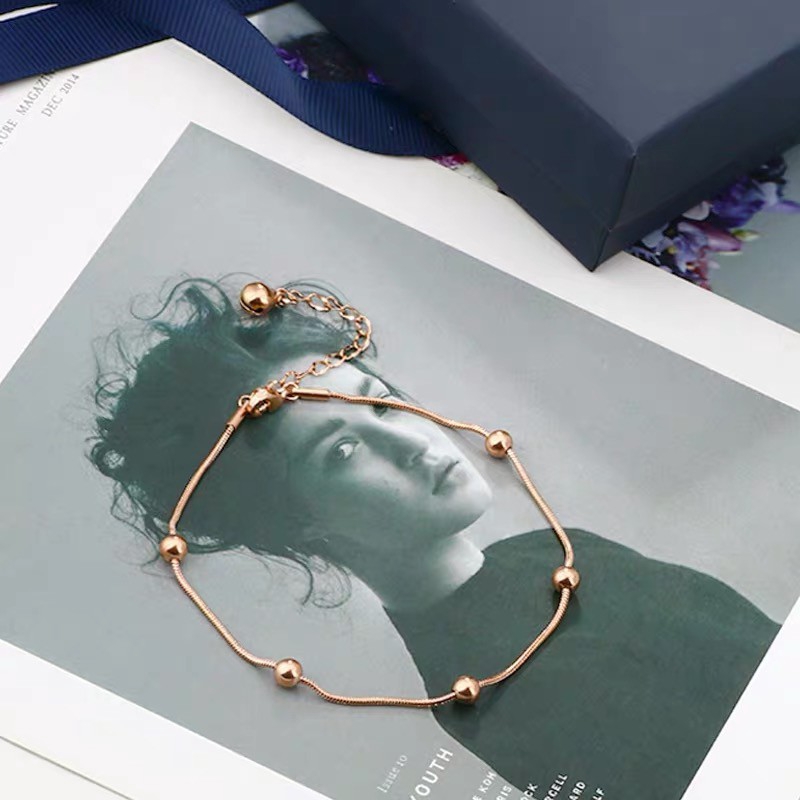 [Mã FAMAYFA giảm 10K đơn 50K] Lắc Chân Thép Titan Mạ Vàng Hồng 18k Đính Hạt Có Thể Điều Chỉnh | BigBuy360 - bigbuy360.vn