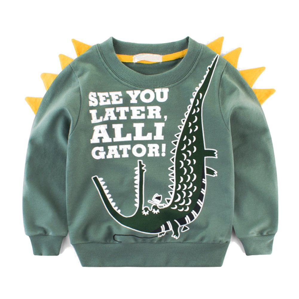 Áo nỉ dài tay in hình hoạt hình độc đáo ngộ nghĩnh cho bé trai