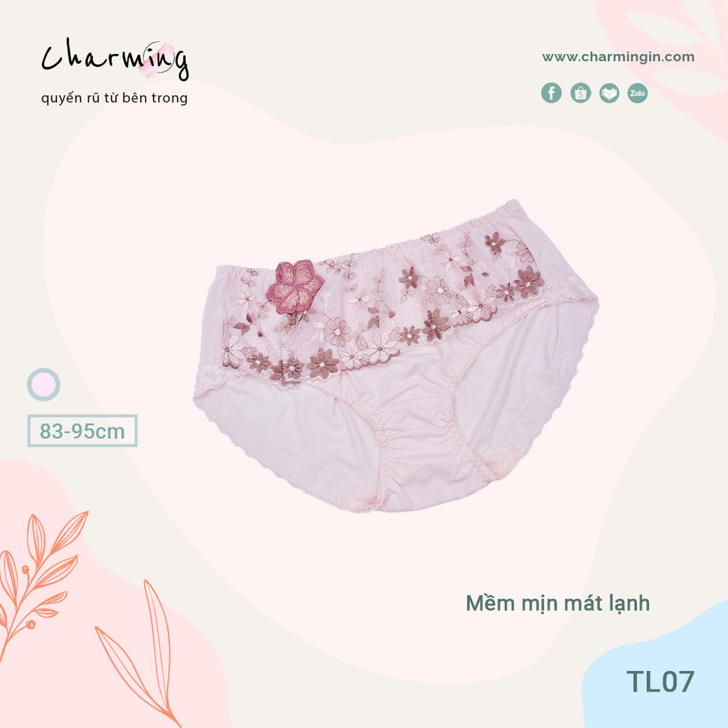 Quần lót thun lạnh cao cấp ren hoa lưng bản to size L - QLTL0007