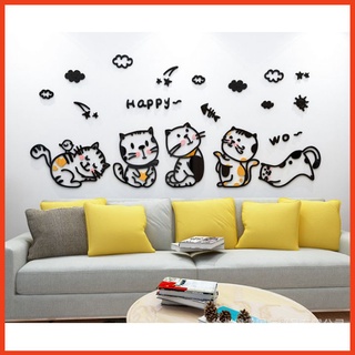 Giấy dán tường [HÀNG CAO CẤP]-Decal dán tường trang trí phòng ngủ, phòng khách- Hình mèo con dễ thương
