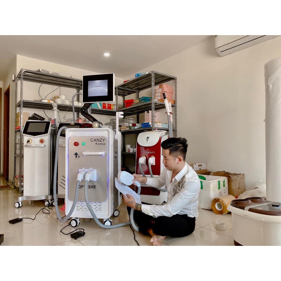[Bảo Hành 24 Tháng] Máy 2in1 Triệt Lông &amp; Laser Canzy Korea Chính Hãng,