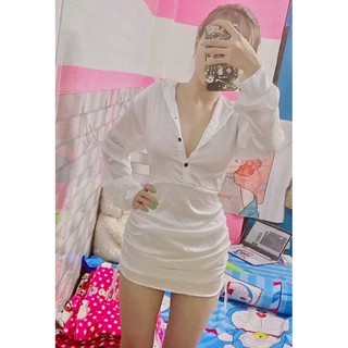 Đầm sơ mi rút dây mẫu hot (ảnh thật)