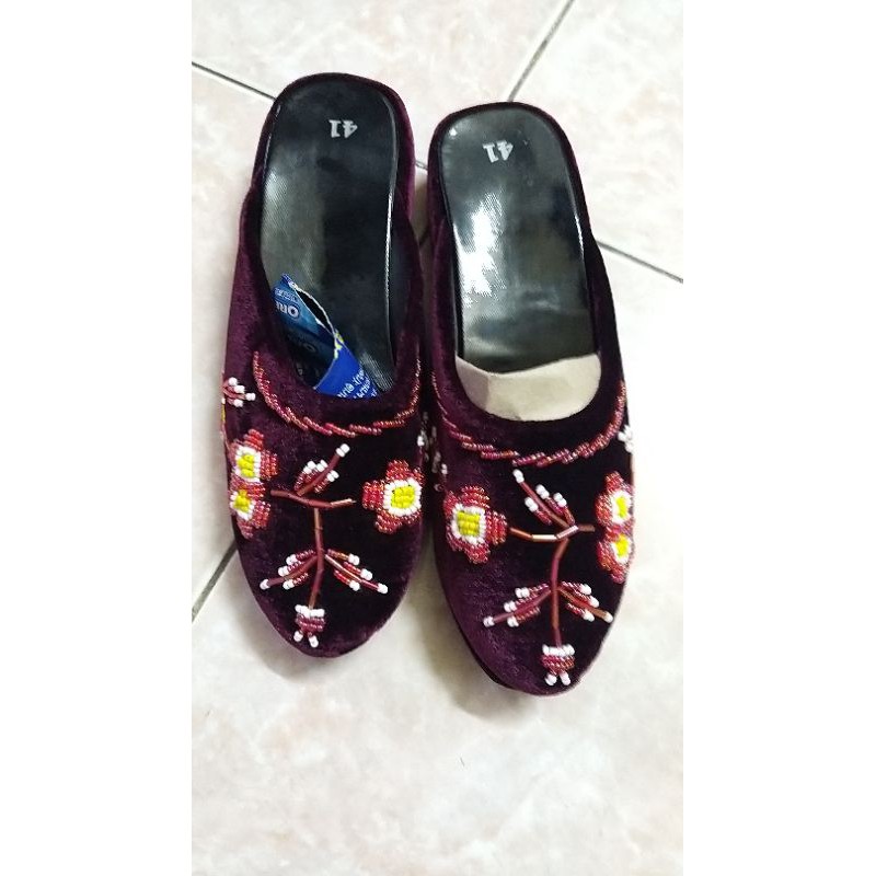 Dép nhung nữ cao 3 phân