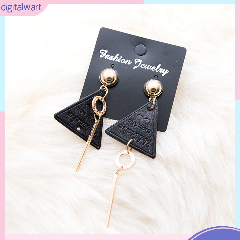 Đôi bông tai phối họa tiết da khắc chữ thời trang cho nữ