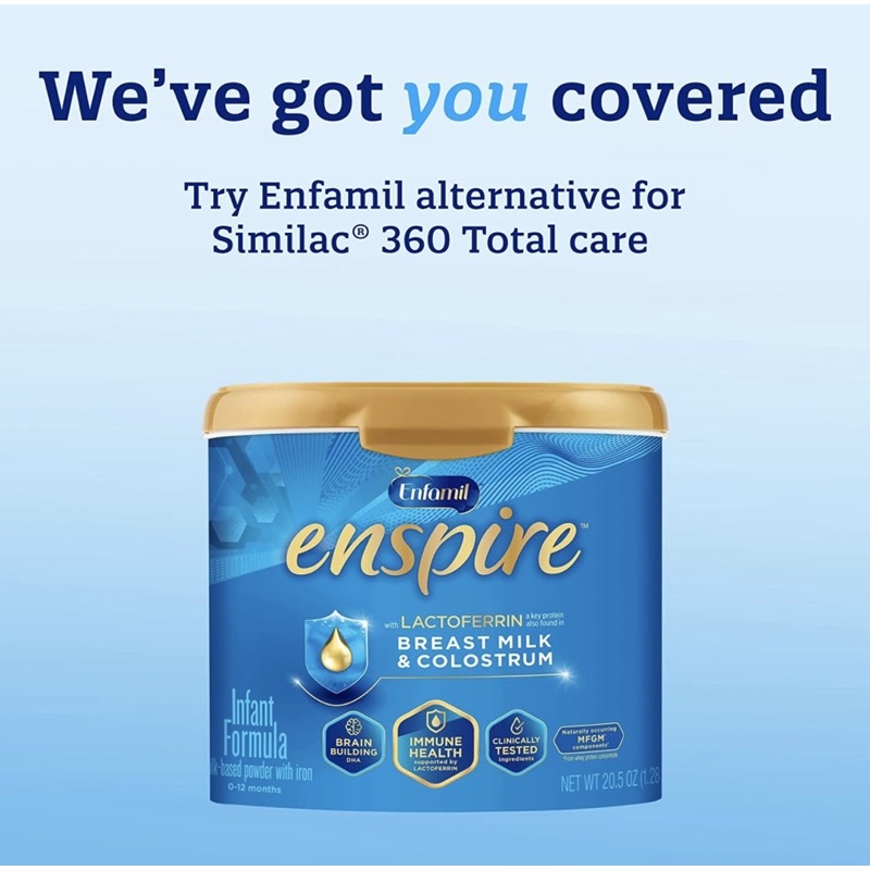 Sữa Enfamil Enspire Infant Formula Nhập Mỹ Cho Bé 0 - 12 Tháng 586G &amp; 850G