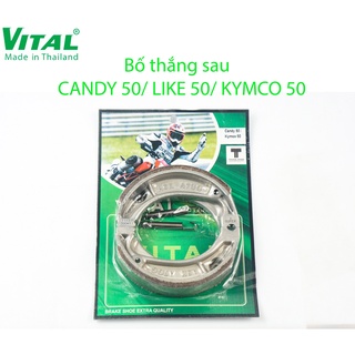 Bố thắng sau + trước CANDY 50, KYMCO 50 - Má phanh xe máy, bo thang đĩa, đùm VITAL chính hãng, Thái Lan