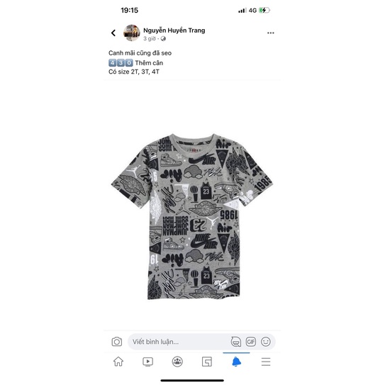 Áo thun ni-ke bé auth