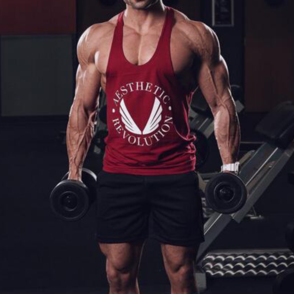 Áo ba lỗ thể hình có in "Revolution" cho nam giới | BigBuy360 - bigbuy360.vn