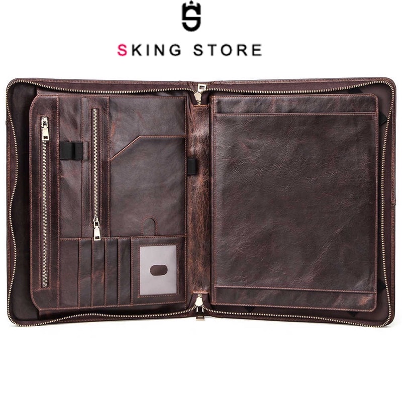 Cặp da bò công sở Cặp đựng hồ sơ giấy tờ cao cấp da bò thật 100%